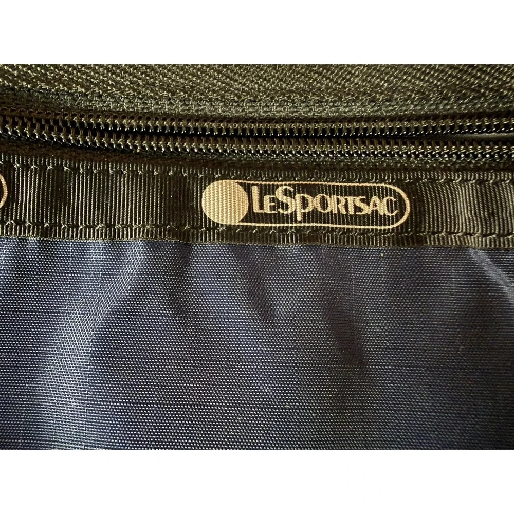 Lesportsac Cosmetic travel bag/clutch Navy Blue W/ 2 Zippers